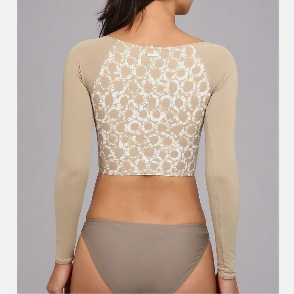 Michael Michael Kors Batik Ring Border Cropped Rash Guard